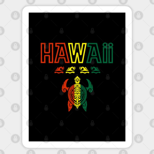 Hawaiian Honu Sticker by eighttwentythreetees